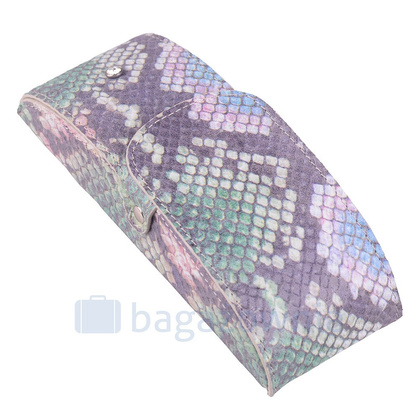 Etui na okulary skórzane KEMER ENO12 Łuska Multikolor - min. zamówienie 20 / 50 / 100 szt.