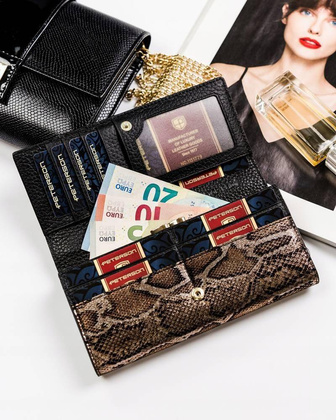 Skórzany, duży portfel damski z systemem RFID