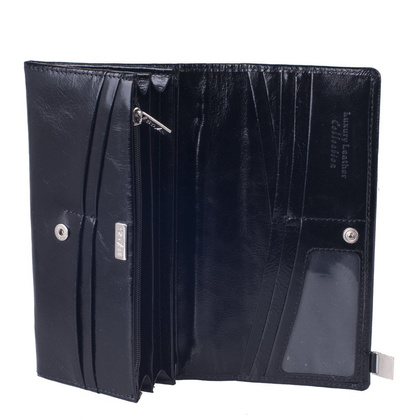 Portfel damski skórzany KEMER Swarovski Elements DV150 Czarny - min. zamówienie 20 / 50 / 100 szt.