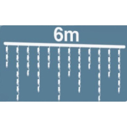 LAMPKI CHOINKOWE KURTYNA ŚWIETLNA ZEW 180 LED STEROWNIK TIMER ZIMNY BIAŁY KABEL ZIELONY