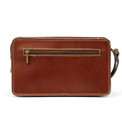 Klasyczna męska saszetka, skóra naturalna