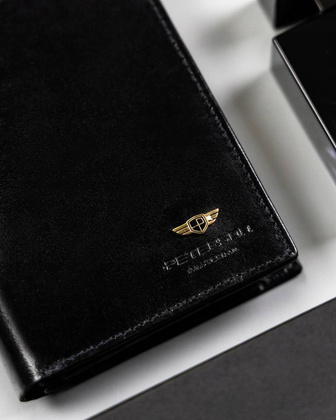 Elegancki duzy portfel meski ze skory naturalnej