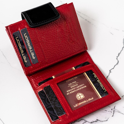 Kompaktowy portfel damski z lakierowanej skory naturalnej