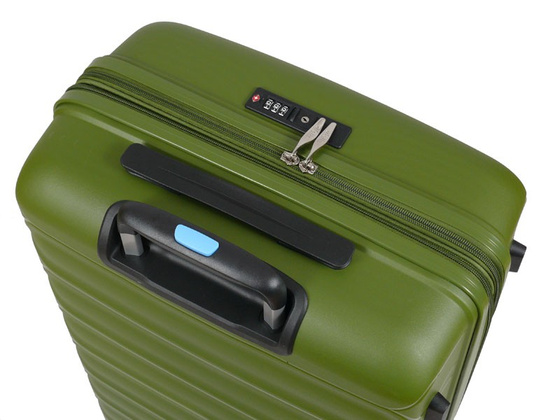 Walizka DIELLE 100 4k 66cm średnia zielona PP z poszerzeniem