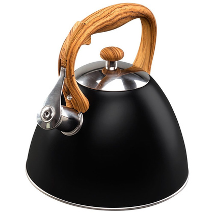 Czajnik stalowy tradycyjny z automatycznym gwizdkiem czarny 3 l