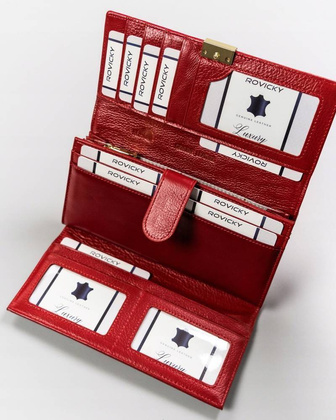 Elegancki, duży portfel damski ze skóry naturalnej