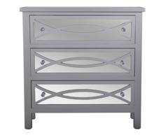 Komoda lustrzana z 3 szufladami półkola srebrna