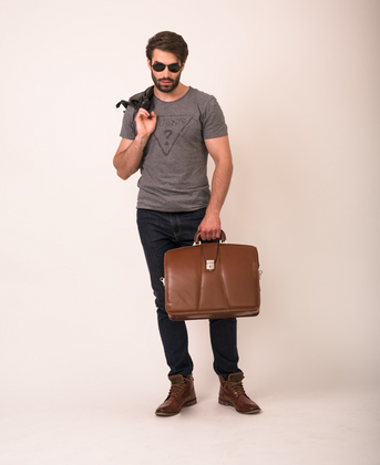 Teczka na laptop McKlein Harrison 17" Brązowa