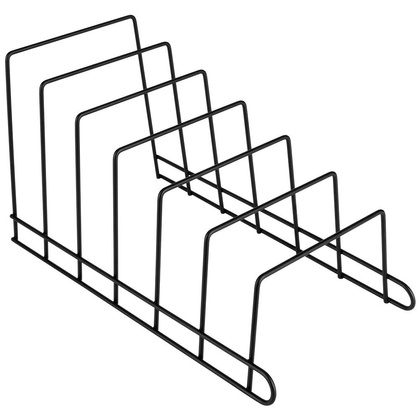 Stojak na pokrywki i talerze metalowy czarny 34x18x18 cm