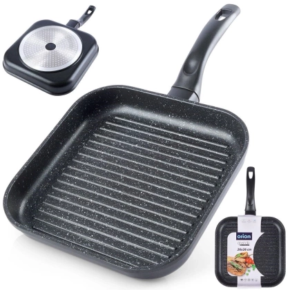 Patelnia grillowa grill 26x26 cm granitowa GRANDE