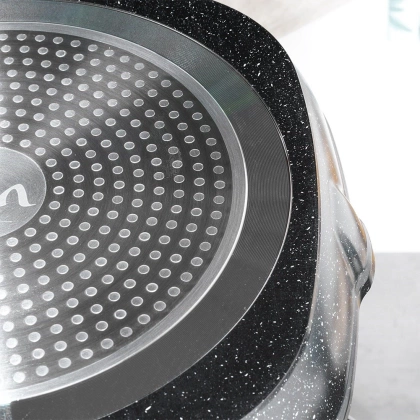 Patelnia do grillowania granitowa kwadratowa BLACK&WOOD 28x28 cm