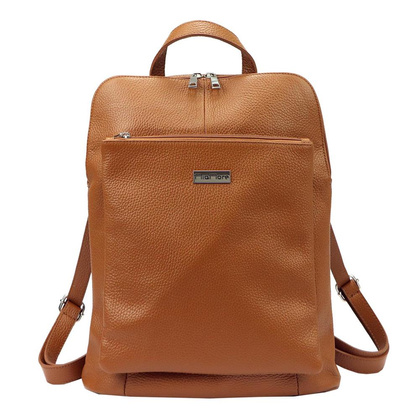 Średniej wielkości plecak z naturalnej, włoskiej skóry bydlęcej