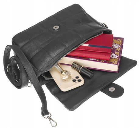 Pikowana listonoszka ze skóry Rovicky Szara