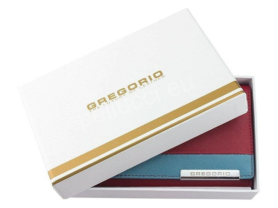 Portfel damski skórzany PELLUCCI FRZ-101 Czerwony + niebieski