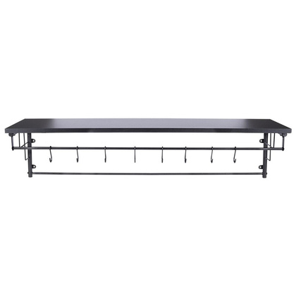 Półka z wieszakami ścienna czarna