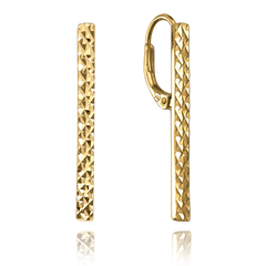 MINET Pozłacane srebrne kolczyki szczotkowane PATYCZKI