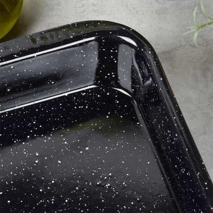 Brytfanna emaliowana blacha forma do pieczenia mięsa ciasta 35,5x24x5 cm 3 l