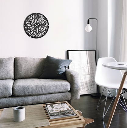 Imponujący czarny drewniany zegar WOOD