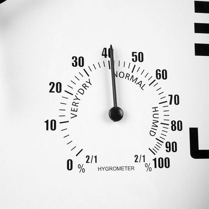 Zegar ścienny z termometrem i higrometrem biały 25 cm