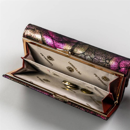 Poziomy, duży portfel damski ze skóry naturalnej