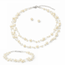 Delikatny zestaw ślubny z perłami, naszyjnik, bransoletka, kolczyki N1074