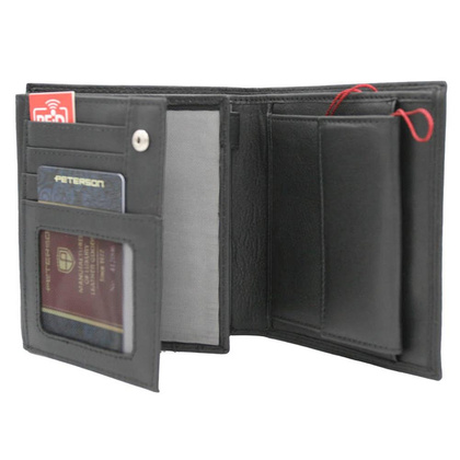 Duży, skórzany portfel męski z systemem rfid
