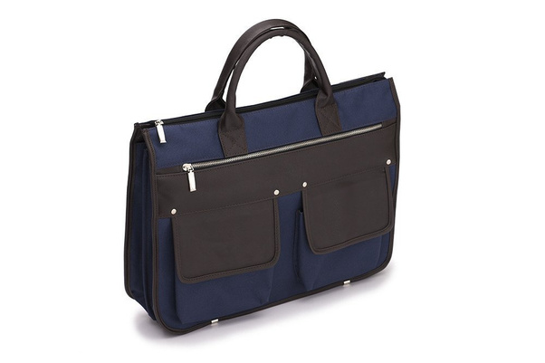 Torba na ramię / laptop 15.6" KEMER SOLIER Galston Granatowo Brązowa - min. zamówienie 20 / 50 / 100 szt.