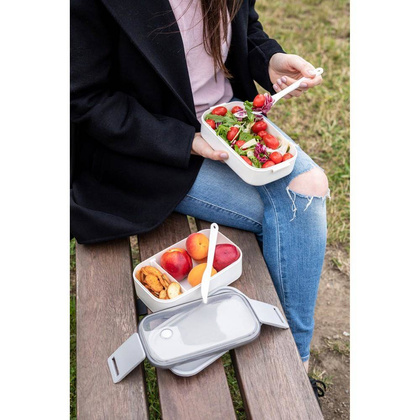 Pudełka śniadaniowe 2 szt., 2x700 ml, sztućce
