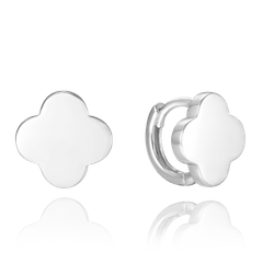 MINET Srebrne kolczyki Koniczyna