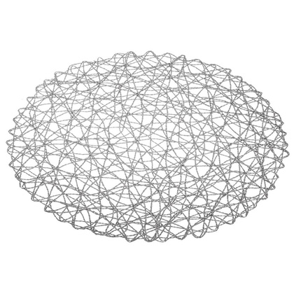 Podkładka pod talerz sztućce okrągła / mata kuchenna papierowa szara 35 cm