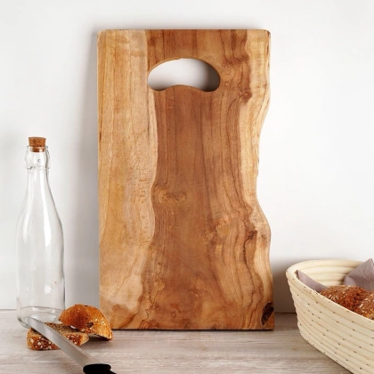 Deska kuchenna drewniana naturalna tekowa do krojenia serwowania 42x26 cm