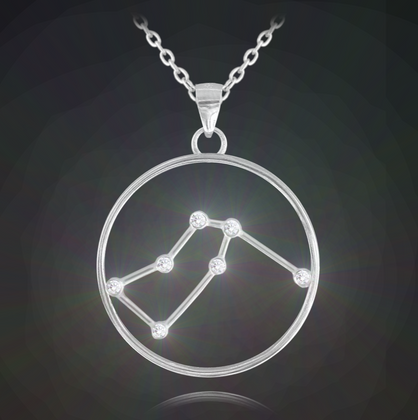 Srebrny naszyjnik Stars Zodiac WODNIK Czech Crystal