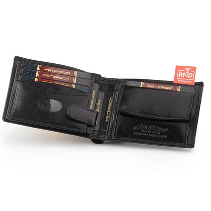 Kompaktowy portfel z ochroną RFID Peterson Czarny