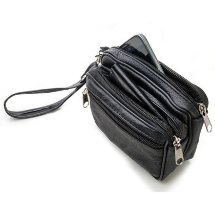 Saszetka skórzana KEMER SOLIER ML23 Czarna - min. zamówienie 20 / 50 / 100 szt.