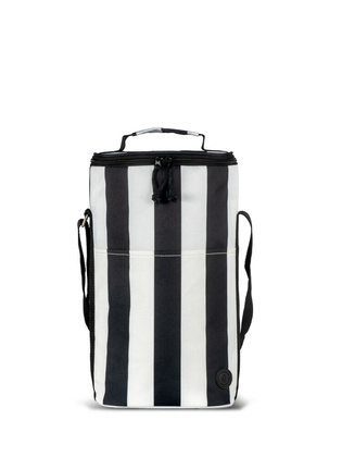 CITY TORBA TERMICZNA STRIPE WYSOKA  rPET, CZARNO-BIAŁY