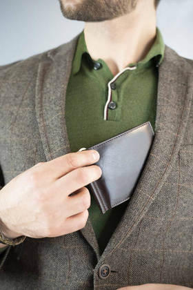 Skórzana banknotówka, portfel Rovicky Ciemny brązowy