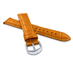 Pomarańczowy szyty pasek CROCO - 20