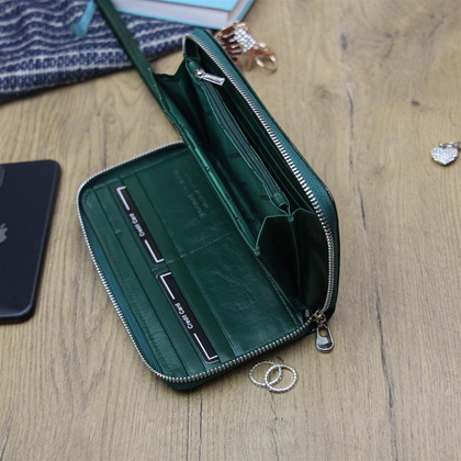 Portfel damski skórzany PELLUCCI GF119 Zielony