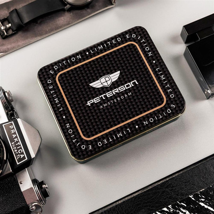 Poziomy, skórzany portfel męski carbon