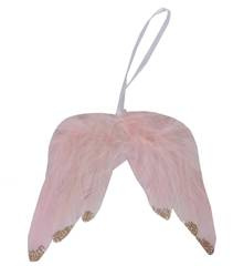 Zawieszka skrzydła z piórkami różowe