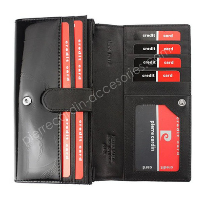 Portfel damski skórzany PIERRE CARDIN 02 LEAF 102 Czerwony