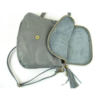 TOREBKA SKÓRZANA LISTONOSZKA A5 VERA PELLE SZARA VP1017GS