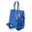 Włoska torba A4 Shopper Bag Vera Pelle Niebieska SB689BLU