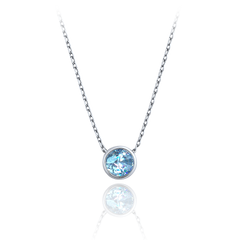 MINET Elegancki złoty naszyjnik z niebieskim cyrkonem Au 585/1000 1,75g