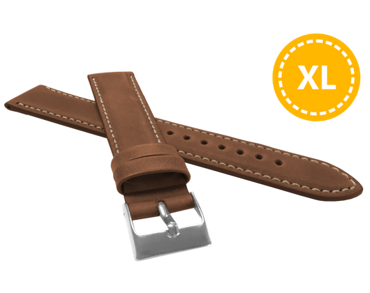 XL Wyściełany brązowy szyty pasek SPORT z luksusowej skóry Top Grain - 22