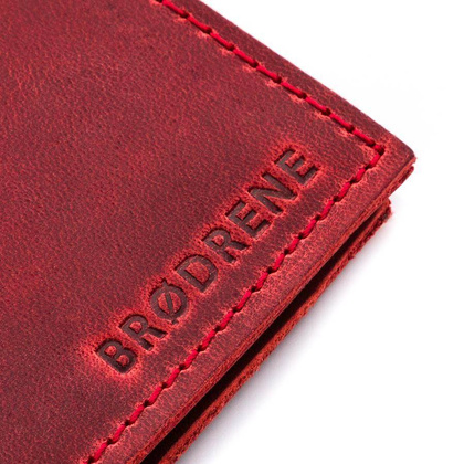 Skórzany portfel damski etui na telefon i karty BRØDRENE SW09 czerwone - min. zamówienie 20 / 50 / 100 szt.