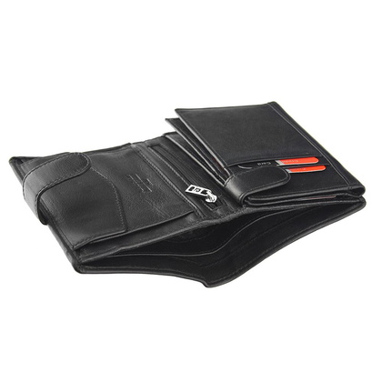 Portfel męski skórzany PIERRE CARDIN TILAK37 326A RFID Czarno Czerwony