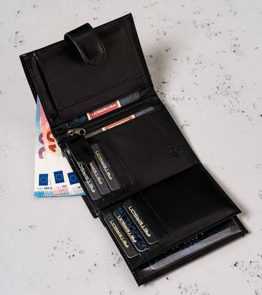 Skórzany portfel na karty z systemem rfid protect