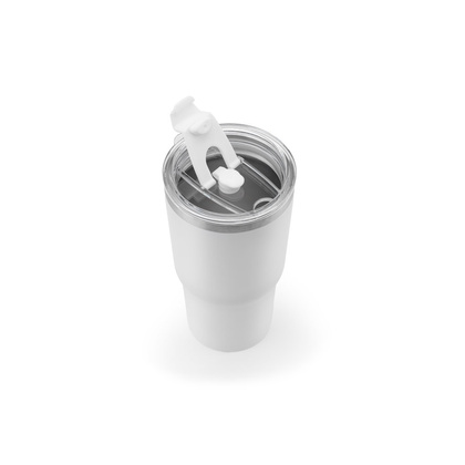 JOYNER M. Kompaktowy kubek podróżny ze stali nierdzewnej (91% z recyklingu) z podwójnymi ściankami izolowanymi próżniowo i matowym wykończeniem 600 ml