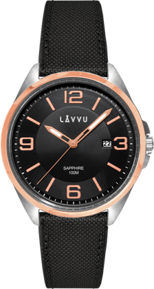 LAVVU Zegarek ze szkłem szafirowym HERNING Rose Gold